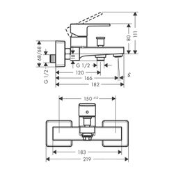 hansgrohe Wannenmischer Aufputz Vernis Shape mattschwarz... HANSGROHE-71450670 4059625326350 (Abb. 1)