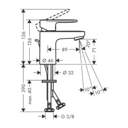 hansgrohe Waschtischmischer 70 Vernis Blend CoolStart mattschwarz... HANSGROHE-71584670 4059625325865 (Abb. 1)