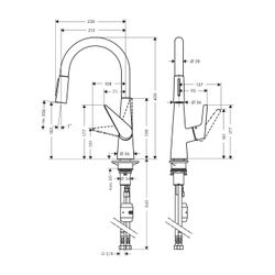 hansgrohe Spültischmischer 200 Talis M51 Eco Ausziehbrause 2jet edelstahl-optik... HANSGROHE-72817800 4059625358757 (Abb. 1)