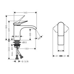 hansgrohe Waschtischmischer 80 Vivenis ohne Ablaufgarnitur chrom... HANSGROHE-75012000 4059625335109 (Abb. 1)