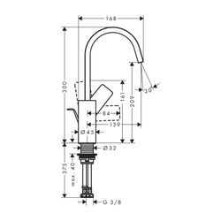 hansgrohe Waschtischmischer 210 Vivenis mit Schwenkauslauf und Zugstangen-Ablaufgar... HANSGROHE-75030000 4059625334751 (Abb. 1)