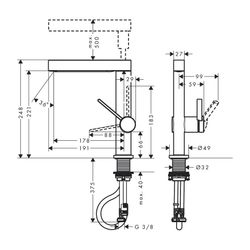 hansgrohe Waschtischmischer 230 Finoris Ausziehbrause 2jet chrom... HANSGROHE-76063000 4059625336533 (Abb. 1)