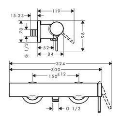 hansgrohe Brausenmischer Aufputz Finoris mattschwarz... HANSGROHE-76620670 4059625336670 (Abb. 1)