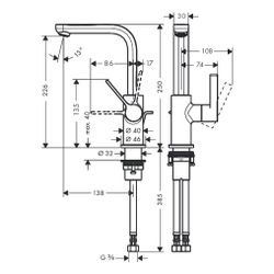 hansgrohe Waschtischmischer Metris S Schwenkauslauf chrom mit Zugstange... HANSGROHE-31159000 4011097677903 (Abb. 1)