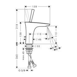 hansgrohe Waschtischmischer PuraVida chrom mit Zugstange... HANSGROHE-15074000 4011097646725 (Abb. 1)