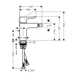 hansgrohe Bidetmischer Metris chrom... HANSGROHE-31280000 4011097661070 (Abb. 1)