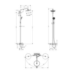 hansgrohe Showerpipe Croma 220 für Wanne chrom mit Thermostat... HANSGROHE-27223000 4011097690162 (Abb. 1)