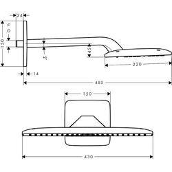 hansgrohe Kopfbrause Raindance E 420 Air 1jet 430x220mm mit Brausearm 385mm chrom... HANSGROHE-27372000 4011097625157 (Abb. 1)