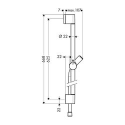 hansgrohe Brausenstange Unica C 650mm chrom mit Isiflex B 1600mm... HANSGROHE-27611000 4011097537511 (Abb. 1)