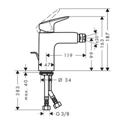 hansgrohe Bidetmischer Logis chrom... HANSGROHE-71200000 4011097738444 (Abb. 1)