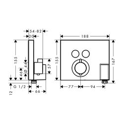 hansgrohe Thermostat Unterputz ShowerSelect Fertigset 2 Verbraucher chrom mit Fixfi... HANSGROHE-15765000 4011097719825 (Abb. 1)