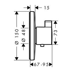 hansgrohe Thermostat Unterputz Ecostat S Highflow Fertigset chrom... HANSGROHE-15756000 4011097741673 (Abb. 1)