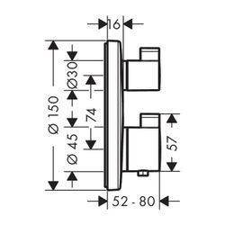 hansgrohe Thermostat Unterputz Ecostat S Fertigset 2 Verbraucher chrom... HANSGROHE-15758000 4011097741659 (Abb. 1)