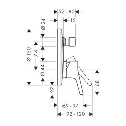 hansgrohe Wannenmischer Unterputz Talis S Fertigset chrom... HANSGROHE-72405000 4011097770352 (Abb. 1)