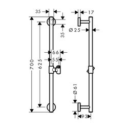 hansgrohe Brausenstange Unica Comfort 650mm chrom... HANSGROHE-26401000 4011097804255 (Abb. 1)