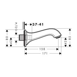 hansgrohe Wanneneinlauf Metropol Classic DN20 chrom/gold... HANSGROHE-13425090 4011097801889 (Abb. 1)