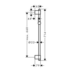 hansgrohe Wandstange Unica Varia 720mm chrom... HANSGROHE-27355000 4011097815732 (Abb. 1)