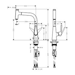 hansgrohe Spültischmischer 220 Talis Select M51 Ausziehauslauf 1jet chrom... HANSGROHE-72822000 4011097823584 (Abb. 1)