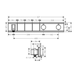 hansgrohe Thermostat Unterputz RainSelect Fertigset 3 Verbraucher verchromt... HANSGROHE-15356000 4059625033999 (Abb. 1)