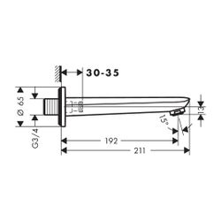 hansgrohe Wanneneinlauf Novus DN20 chrom... HANSGROHE-71320000 4059625034064 (Abb. 1)