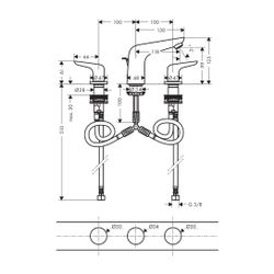 hansgrohe 3-Loch Waschtischarmatur Novus chrom... HANSGROHE-71140000 4059625008812 (Abb. 1)