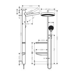 hansgrohe Showerpipe 360 1jet Rainfinity 19,6 l/min mattweiß... HANSGROHE-26842700 4059625241646 (Abb. 1)