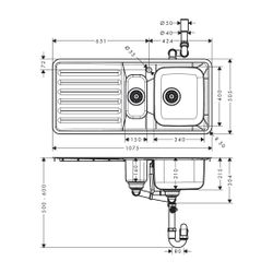 hansgrohe Einbauspüle 340x150 mit Abtropffläche S4111-F540... HANSGROHE-43342800 4059625217436 (Abb. 1)