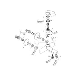 hansgrohe Novus Wannenmischer Aufputz, Chrom... HANSGROHE-71040000 4059625008577 (Abb. 1)