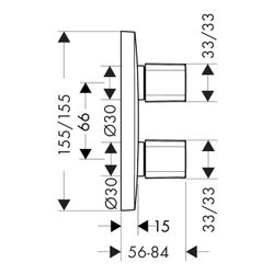 hansgrohe PuraVida Abstellventil und Umstellventil iControl Unterputz für 3 Verbrau... HANSGROHE-15777000 4011097625324 (Abb. 1)