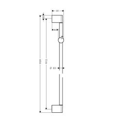 hansgrohe Unica Brausestange Crometta 959mm ohne Schlauch, Chrom... HANSGROHE-27609000 4011097626871 (Abb. 1)