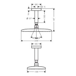 hansgrohe Raindance E Kopfbrause 240mm 1jet 19,5l/min mit Deckenanschluss, Chrom... HANSGROHE-27380000 4011097625119 (Abb. 1)