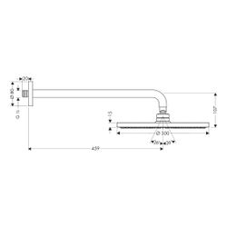 hansgrohe Raindance S Kopfbrause 300mm 1jet 18l/min mit Brausearm 460mm, Chrom... HANSGROHE-27492000 4011097583556 (Abb. 1)
