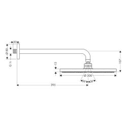 hansgrohe Raindance S Kopfbrause 300mm 1jet 9l/min EcoSmart mit Brausearm 390mm, Ch... HANSGROHE-26601000 4011097754826 (Abb. 1)