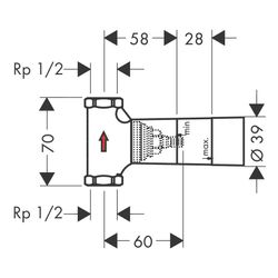 hansgrohe Grundkörper 52l/min für Abstellventil Unterputz Spindel DN 15... HANSGROHE-15973180 4011097345215 (Abb. 1)