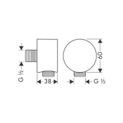 Hansgrohe AXOR Starck Fixfit Wandanschluss rund, Rückflussverhinderer, DN 15, G 1/2... HANSGROHE-27451340 4011097828688 (Abb. 1)