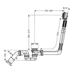 hansgrohe Exafill S Grundkörper Wanneneinlauf, Ablauf-, Überlaufgarnitur für Sonder... HANSGROHE-58116180 4011097433110 (Abb. 1)