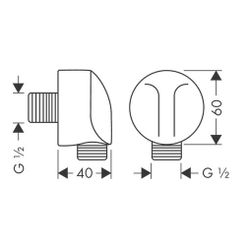 hansgrohe FixFit Wandanschluss E Chrom ohne Rückflussverhinderer DN 15... HANSGROHE-27454000 4011097113258 (Abb. 1)