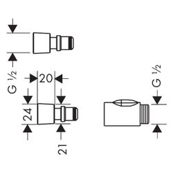 Hansgrohe Schnellkupplung DN 15, für Handbrausen, Schwarz... HANSGROHE-28346000 4011097116969 (Abb. 1)