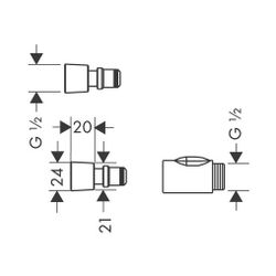 hansgrohe Schnellkupplung DN 15, für Handbrausen, Schwarz... HANSGROHE-28346000 4011097116969 (Abb. 1)