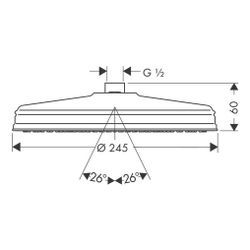 Hansgrohe AXOR Montreux Kopfbrause 240mm, 17l/min, 1jet Classic, Edelstahl Optic... HANSGROHE-28474800 4059625000731 (Abb. 1)
