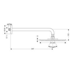 hansgrohe Raindance S Kopfbrause 240mm 1jet 8l/min EcoSmart mit Brausearm 390mm, Ch... HANSGROHE-27461000 4011097528205 (Abb. 1)