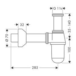 hansgrohe Tassensiphon installationsfreundlich, Chrom... HANSGROHE-52010000 4011097123349 (Abb. 1)