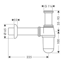 hansgrohe Tassensifon Standardmodell DN 32, Chrom... HANSGROHE-52053000 4011097123431 (Abb. 1)