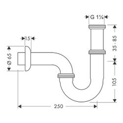 hansgrohe Standard Röhrensiphon DN 32, Chrom... HANSGROHE-53002000 4011097123912 (Abb. 1)