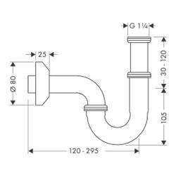 hansgrohe Röhrensifon DN 32, installationsfreundlich, Chrom... HANSGROHE-53010000 4011097123936 (Abb. 1)