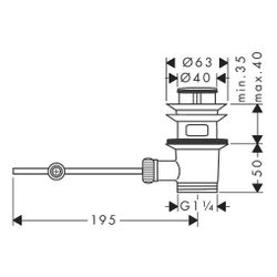 hansgrohe Garnitur mit Zugstange DN 32, Chrom, für Waschtisch- und Bidetmischer... HANSGROHE-94139000 4011097178752 (Abb. 1)