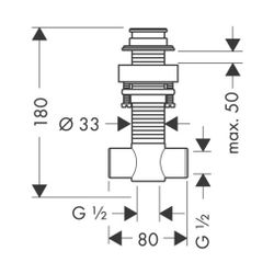 hansgrohe Grundkörper Wanneneinlauf für 4-Loch Wannenrandarmatur... HANSGROHE-96125000 4011097280103 (Abb. 1)