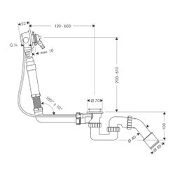 hansgrohe Exafill Grundkörper Wanneneinlauf, Ablauf-, Überlaufgarnitur für Sonderwa... HANSGROHE-58126180 4011097140230 (Abb. 1)