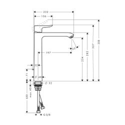 hansgrohe Metris Einhebel-Waschtischmischer 260mm 5l/min für Aufsatzwaschtische mit... HANSGROHE-31082000 4011097660981 (Abb. 1)