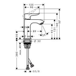 hansgrohe Metris Einhebel-Waschtischmischer 100mm 5l/min für Handwaschbecken mit Zu... HANSGROHE-31088000 4011097661032 (Abb. 1)